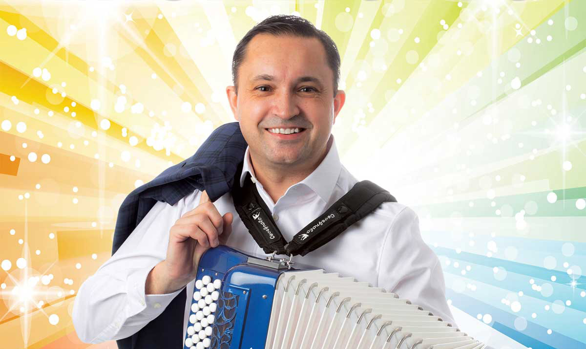 Laurent Michelotto avec son accordéon