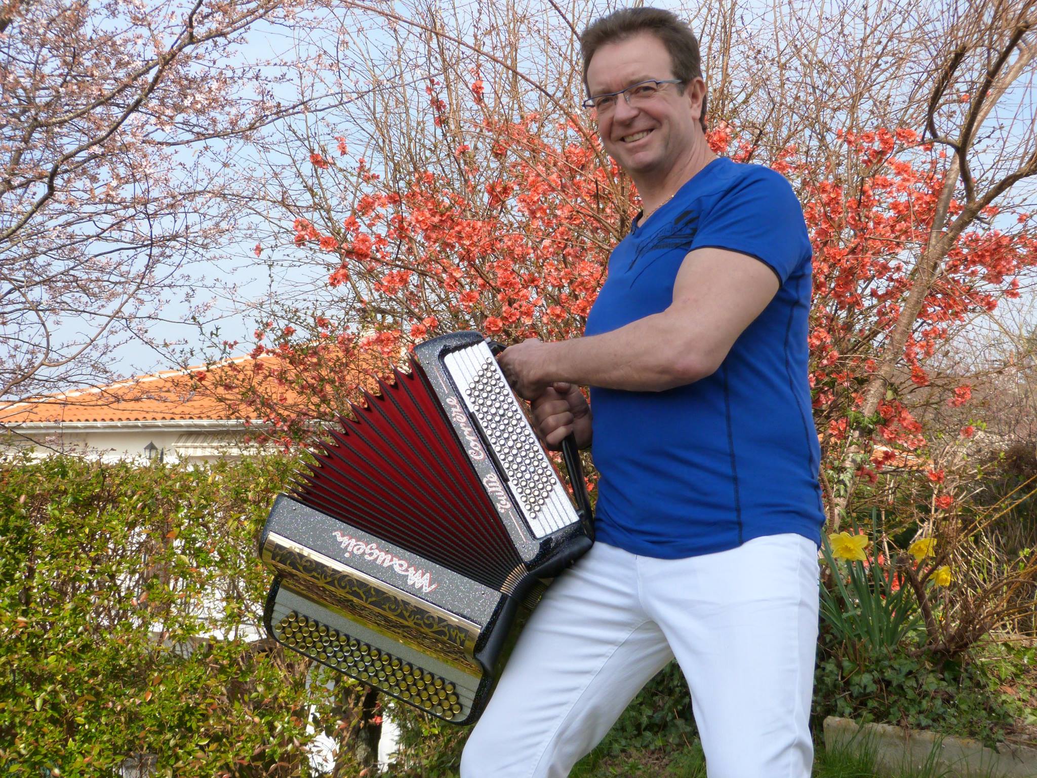 Pierre Andre avec son accordéon