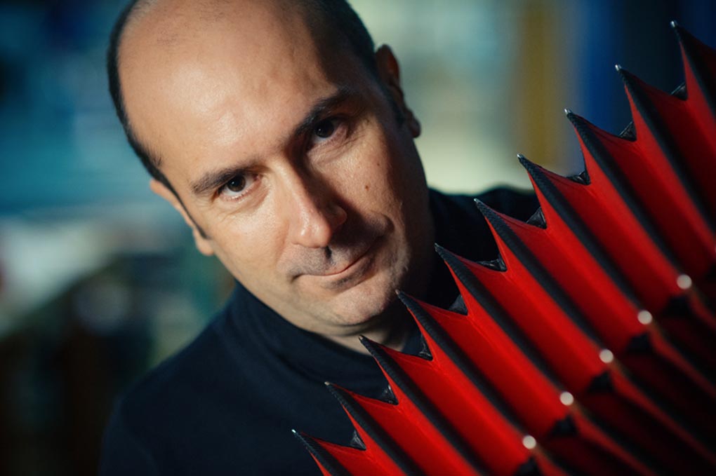 Sébastien Farge avec son accordéon